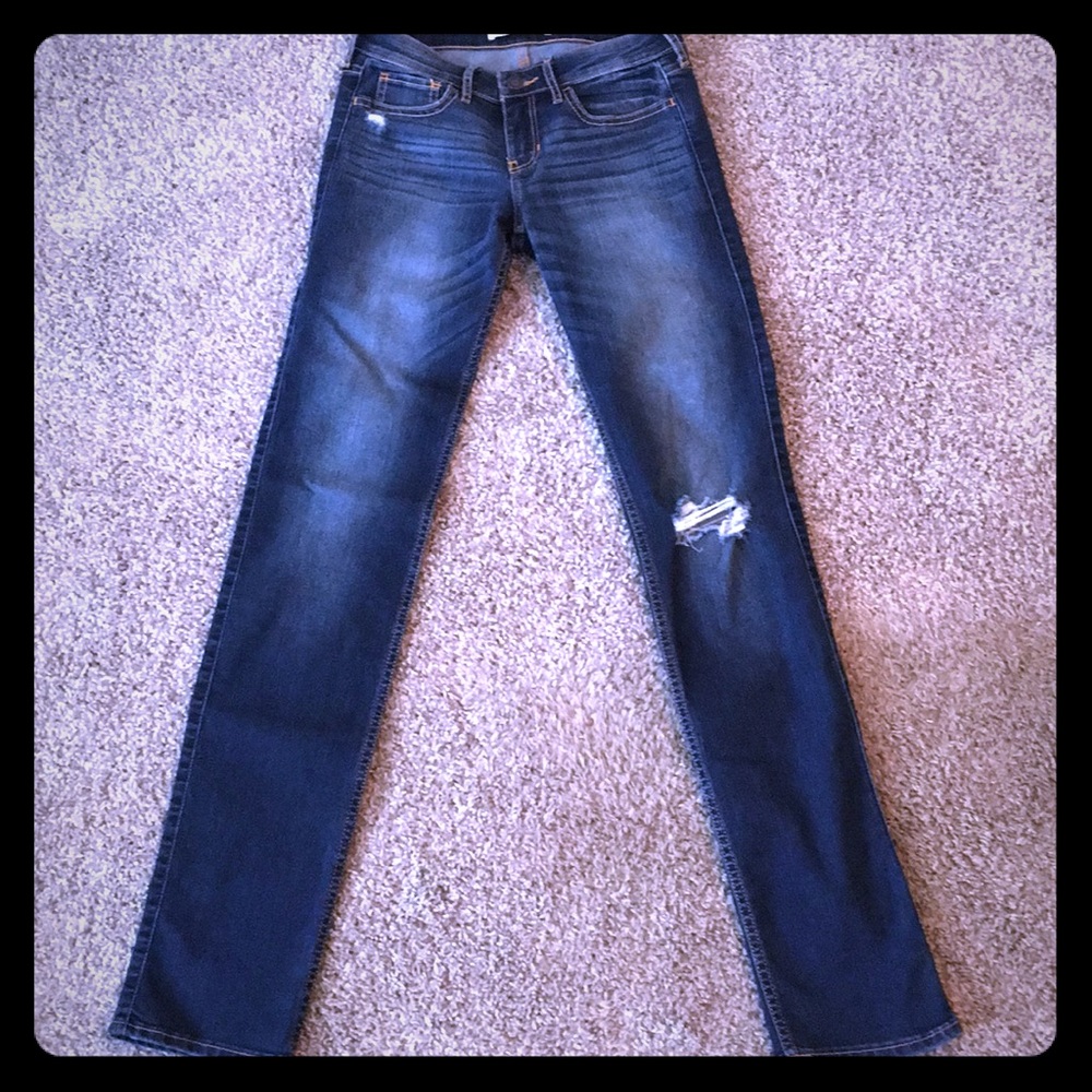 Size 26W, 34L, dark wash, straight-leg, jeans